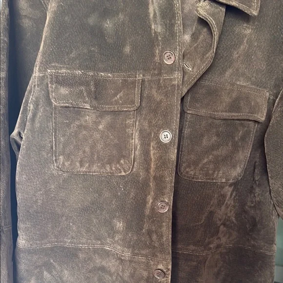 Men's Brown suede  Jacket - Picture 3 of 4